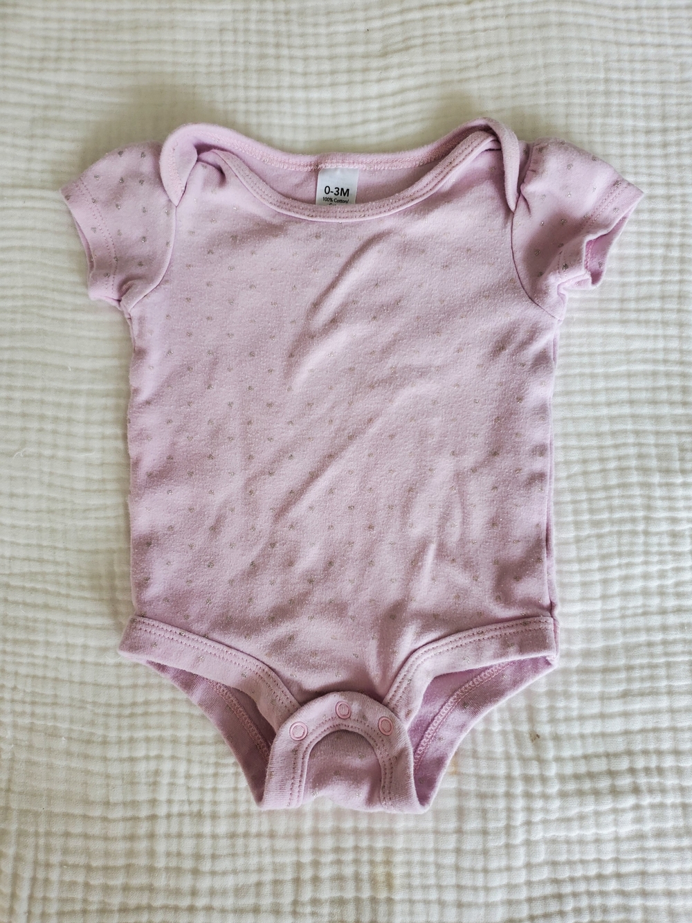 George Pink Baby One-Piece Bodysuit - Soft Short Sleeve Onesie